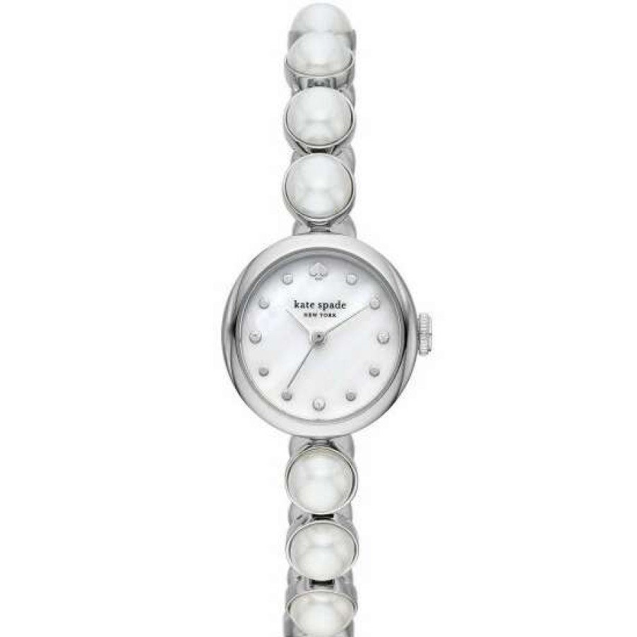 Accessories * | Best Pirce Kate Spade New York Women'S Monroe Three-Hand Stainless Steel Pearl Bracelet Watch Silver