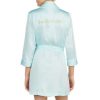 Lingerie * | Brand New Kate Spade New York #Double;Happily Ever After#Double; Charmeuse Wrap Robe Aqua/White