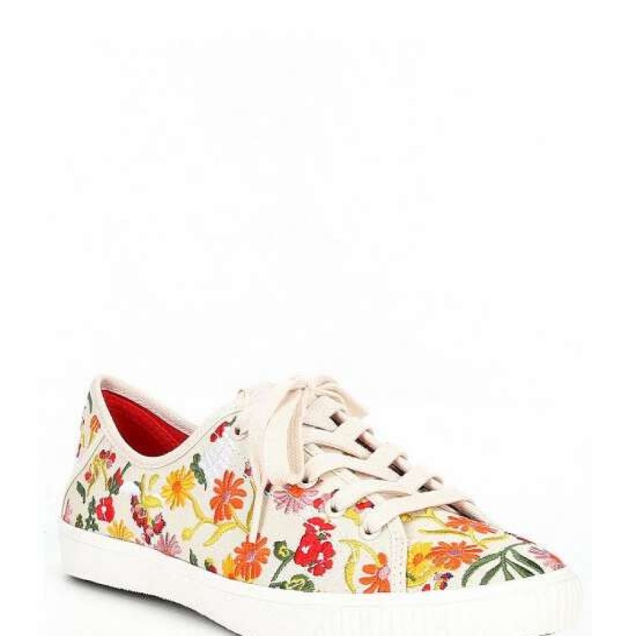 Shoes * | Flash Sale Kate Spade New York Tennison Floral Print Canvas Sneakers Parchment/Rooftop Garden