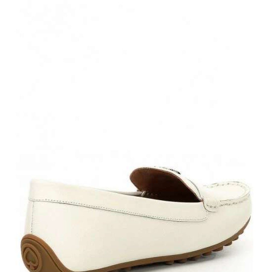 Shoes * | Best Reviews Of Kate Spade New York Deck Leather Slip-On Drivers Optic White