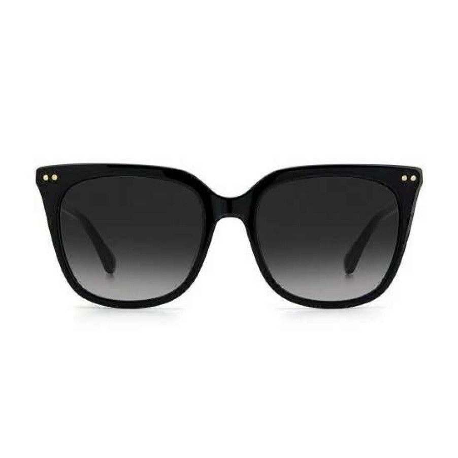 Accessories * | Promo Kate Spade New York Giana 54Mm Sunglasses Black/Gold