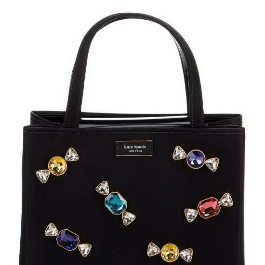 Handbags * | Best Pirce Kate Spade New York Sam Icon Candy Gem Small Tote Black Multi