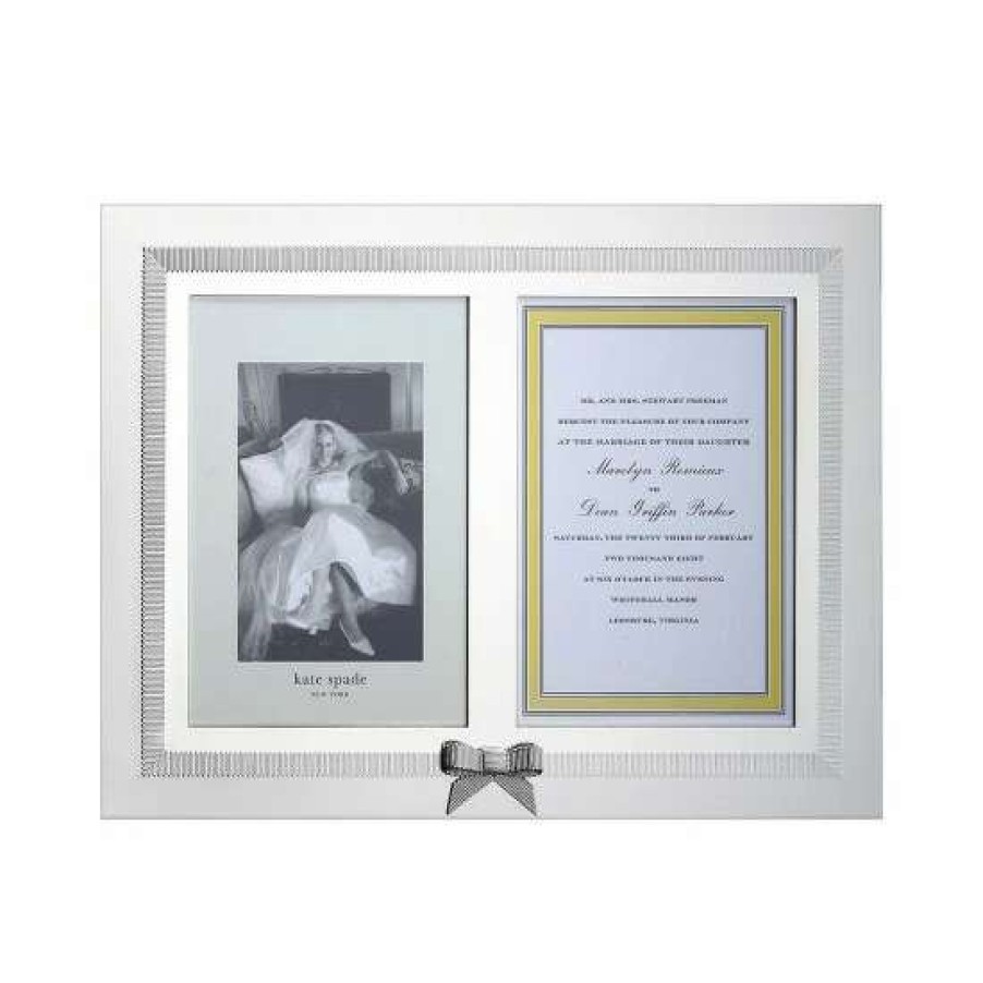 Home * | Outlet Kate Spade New York Grace Avenue Double 5#Double; X 7#Double; Invitation Picture Frame Silver