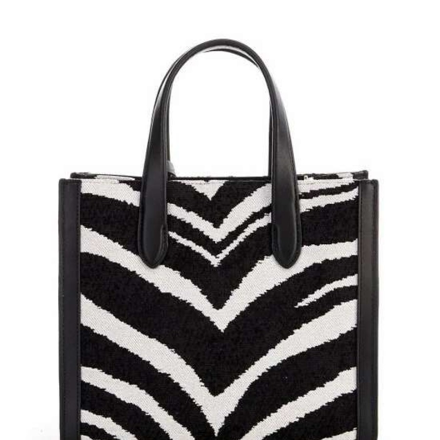 Handbags * | Cheap Kate Spade New York Manhattan Bold Zebra Boucle Jacquard Small Tote Bag Black Multi