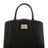 Handbags * | Hot Sale Kate Spade New York Voyage Medium Leather Satchel Bag Black