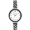 Accessories * | Outlet Kate Spade New York Park Row Three-Hand Zebra Print Silicone Watch Black/White