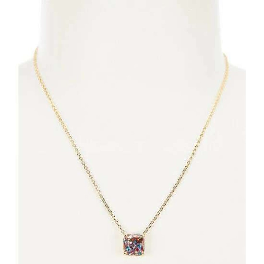 Accessories * | New Kate Spade New York Mini Small Square Pendant Necklace