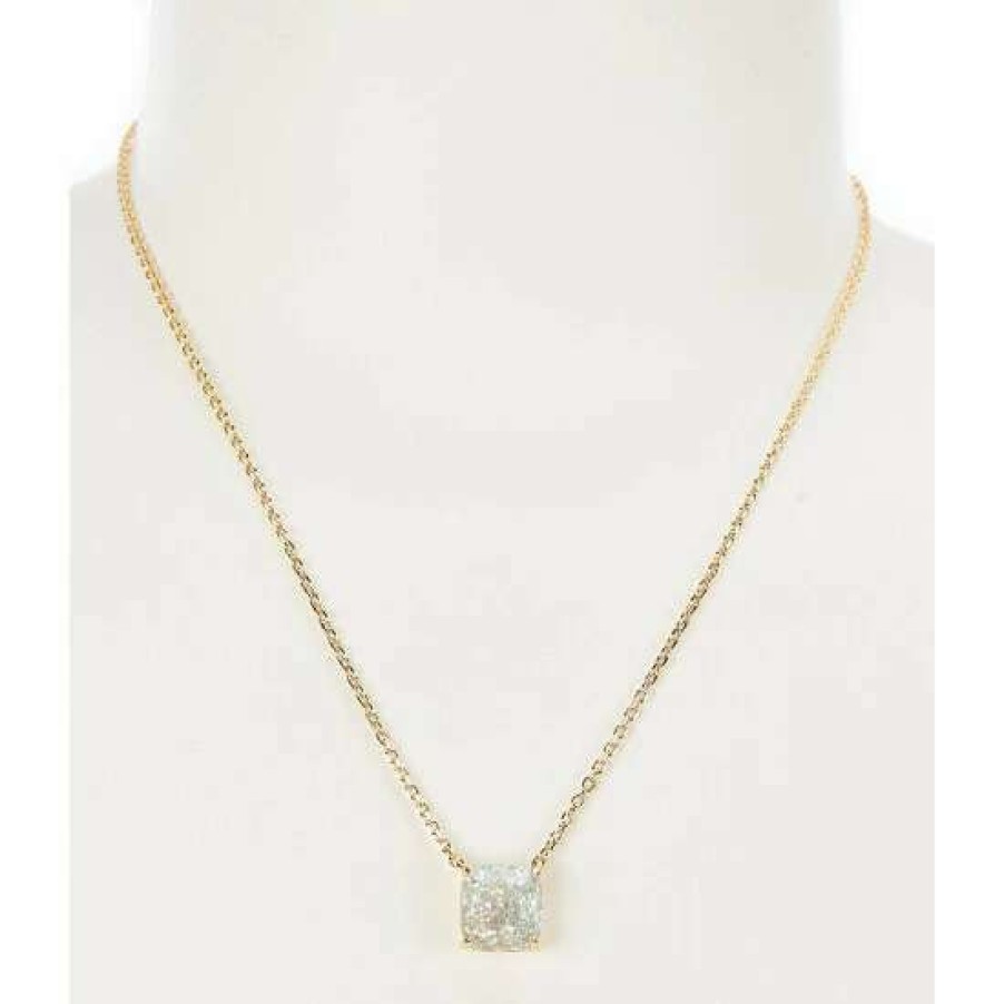 Accessories * | New Kate Spade New York Mini Small Square Pendant Necklace