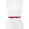 Accessories * | Cheap Kate Spade New York 0.50#Double; Shoestring Bow Patent Leather Belt Engine Red