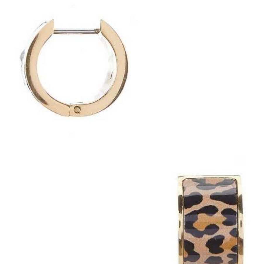 Accessories * | Top 10 Kate Spade New York Huggie Hoop Earrings Leopard