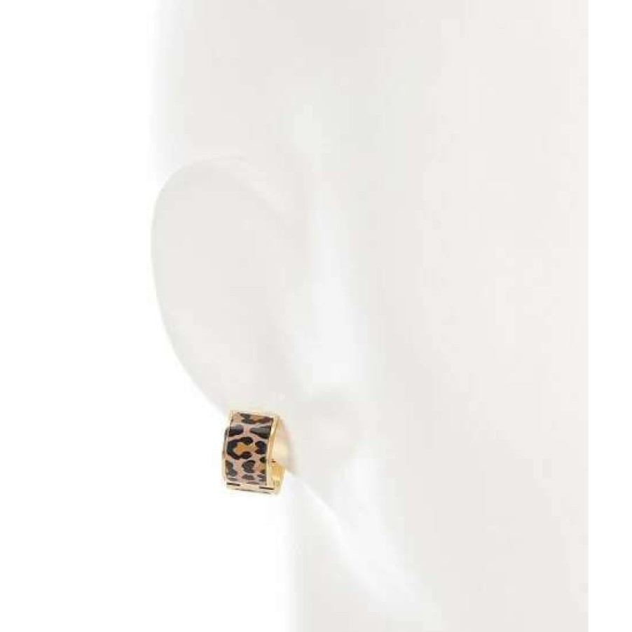 Accessories * | Top 10 Kate Spade New York Huggie Hoop Earrings Leopard