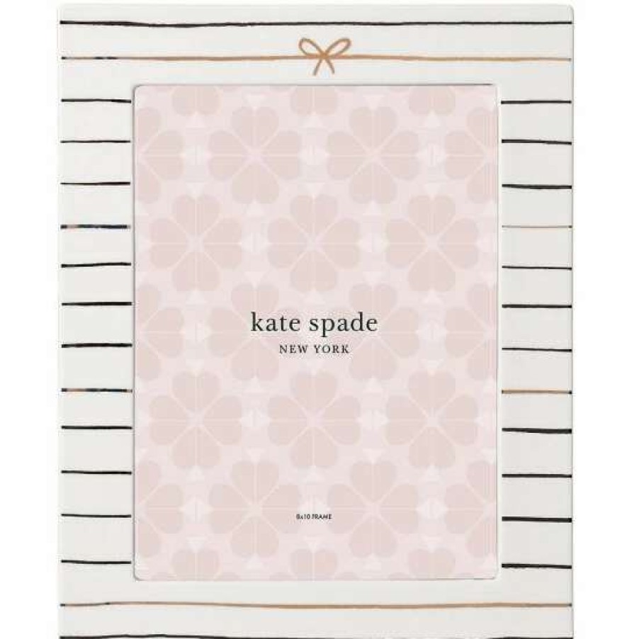 Home * | Promo Kate Spade New York Charmed Life Silver And Gold Stripes 8#Double; X 10#Double; Picture Frame