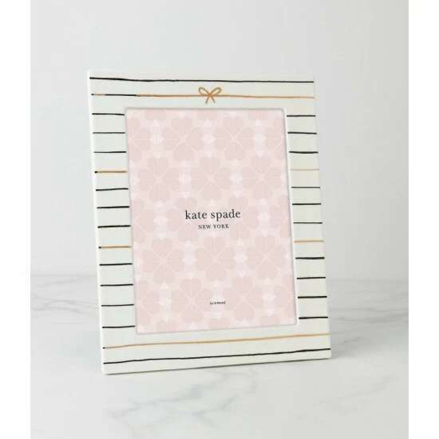 Home * | Promo Kate Spade New York Charmed Life Silver And Gold Stripes 8#Double; X 10#Double; Picture Frame