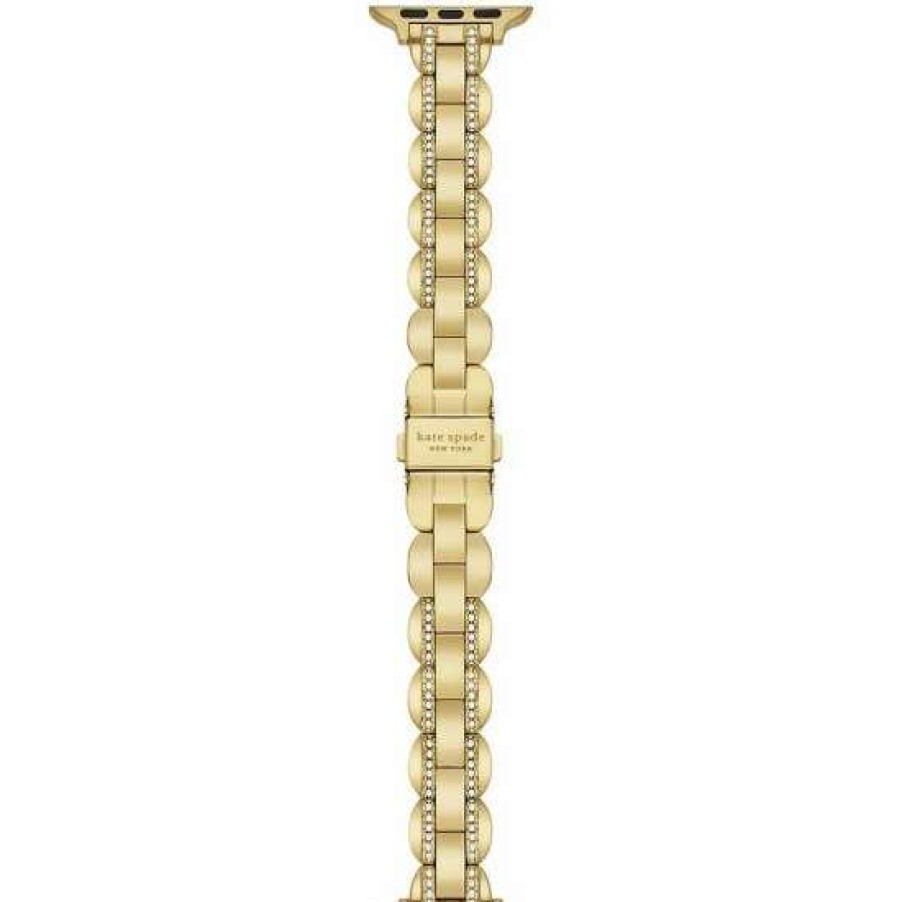 Accessories * | Wholesale Kate Spade New York Tone Pave Stainless Steel 38/40/41Mm Band For Apple Watch Gold