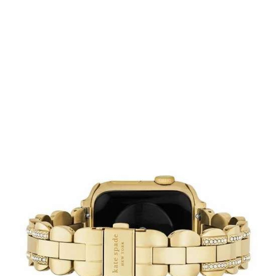 Accessories * | Wholesale Kate Spade New York Tone Pave Stainless Steel 38/40/41Mm Band For Apple Watch Gold