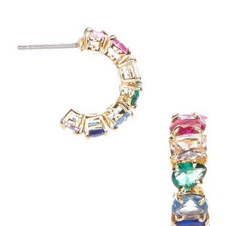 Accessories * | Cheap Kate Spade New York Candy Shop Small Stone Hoop Earrings Multi