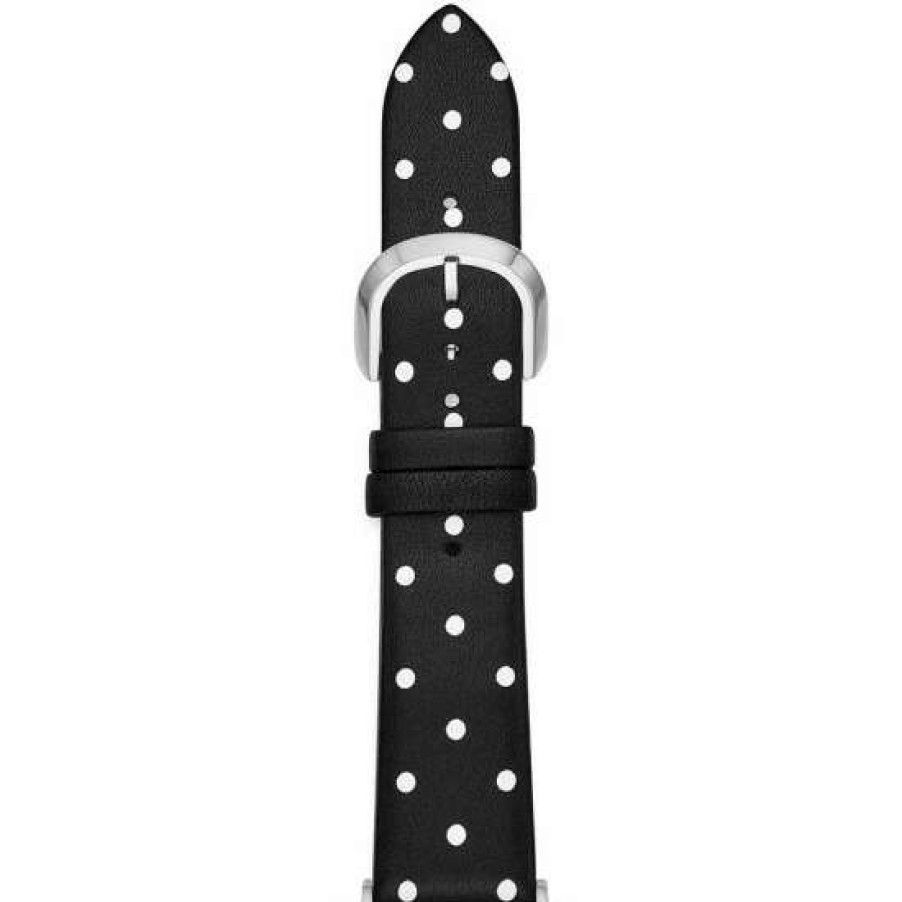 Accessories * | Best Pirce Kate Spade New York Dot Leather 38/40 Mm Apple Watch Strap Black And White