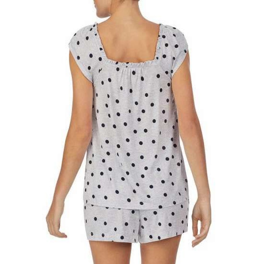 Lingerie * | Best Pirce Kate Spade New York Dot Print Cap Sleeve Square Neck Short Pajama Set Dancing Dot