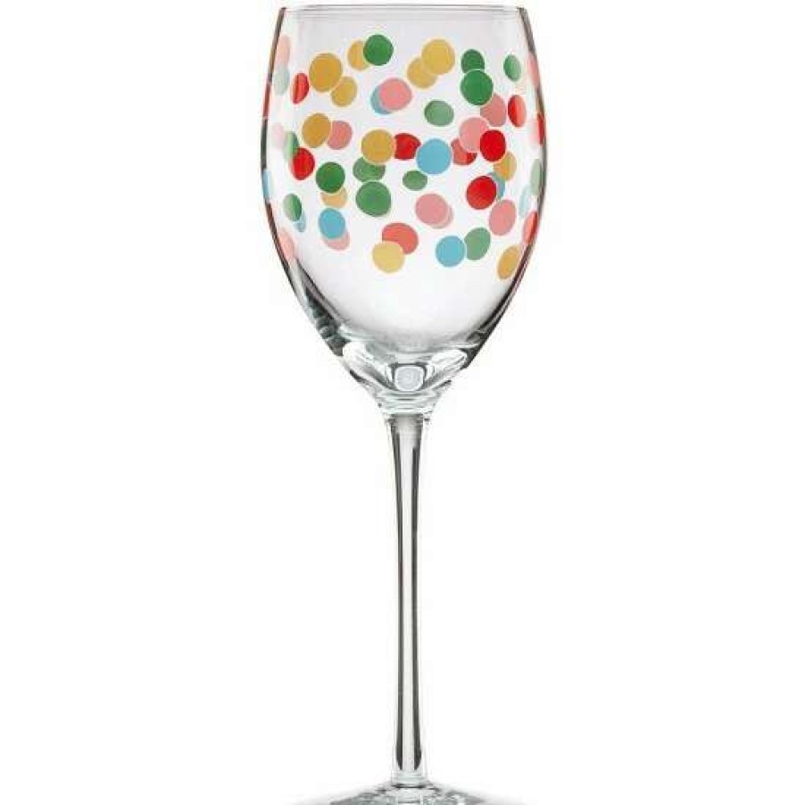 Home * | Hot Sale Kate Spade New York It'S Raining Confetti Wine Glass