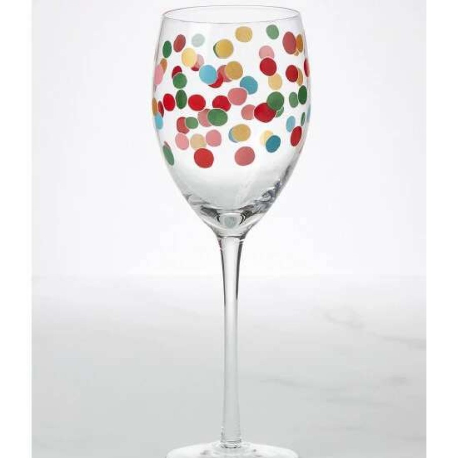 Home * | Hot Sale Kate Spade New York It'S Raining Confetti Wine Glass