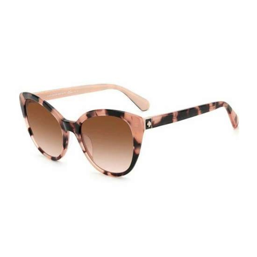 Accessories * | Best Reviews Of Kate Spade New York Women'S Amberlee 55Mm Cat Eye Sunglasses Pink Havana