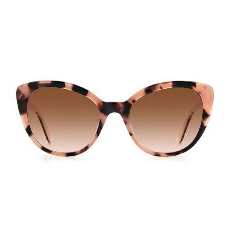 Accessories * | Best Reviews Of Kate Spade New York Women'S Amberlee 55Mm Cat Eye Sunglasses Pink Havana