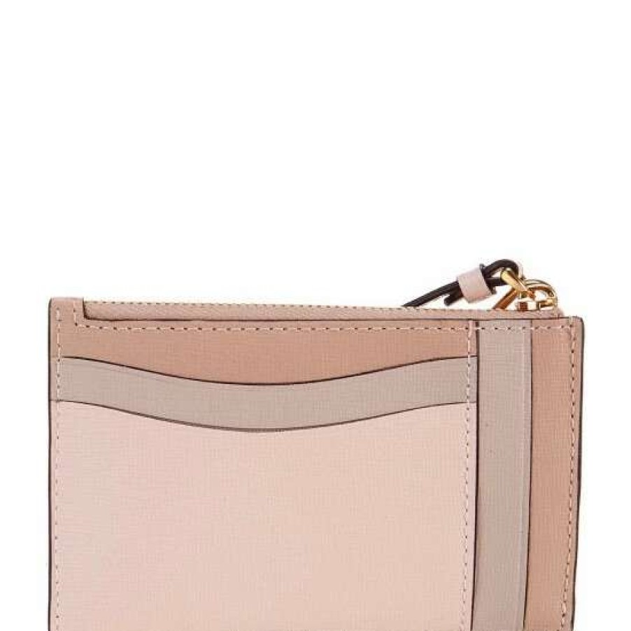 Handbags * | New Kate Spade New York Morgan Colorblocked Leather Coin Card Case Wristlet Pale Dogwood Multi