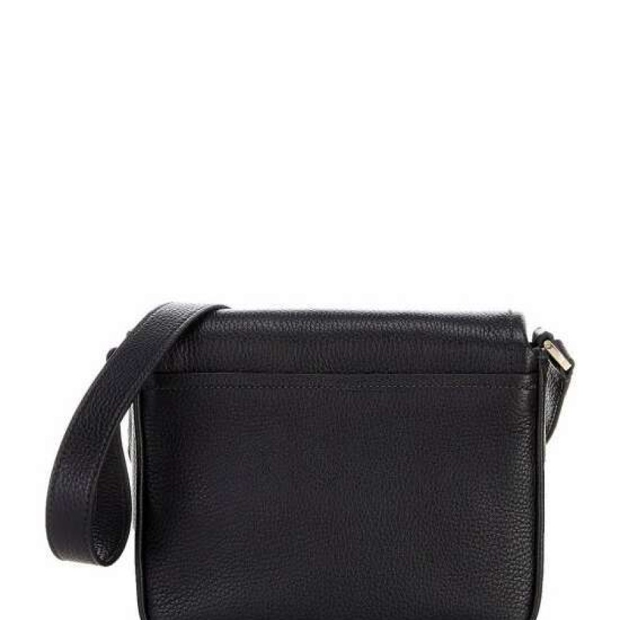 Handbags * | New Kate Spade New York Run Around Leather Large Flap Crossbody Bag Black