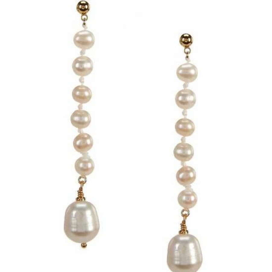 Accessories * | Top 10 Kate Spade New York Play Linear Earrings Pearl