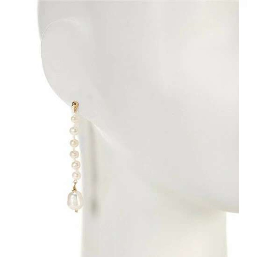 Accessories * | Top 10 Kate Spade New York Play Linear Earrings Pearl