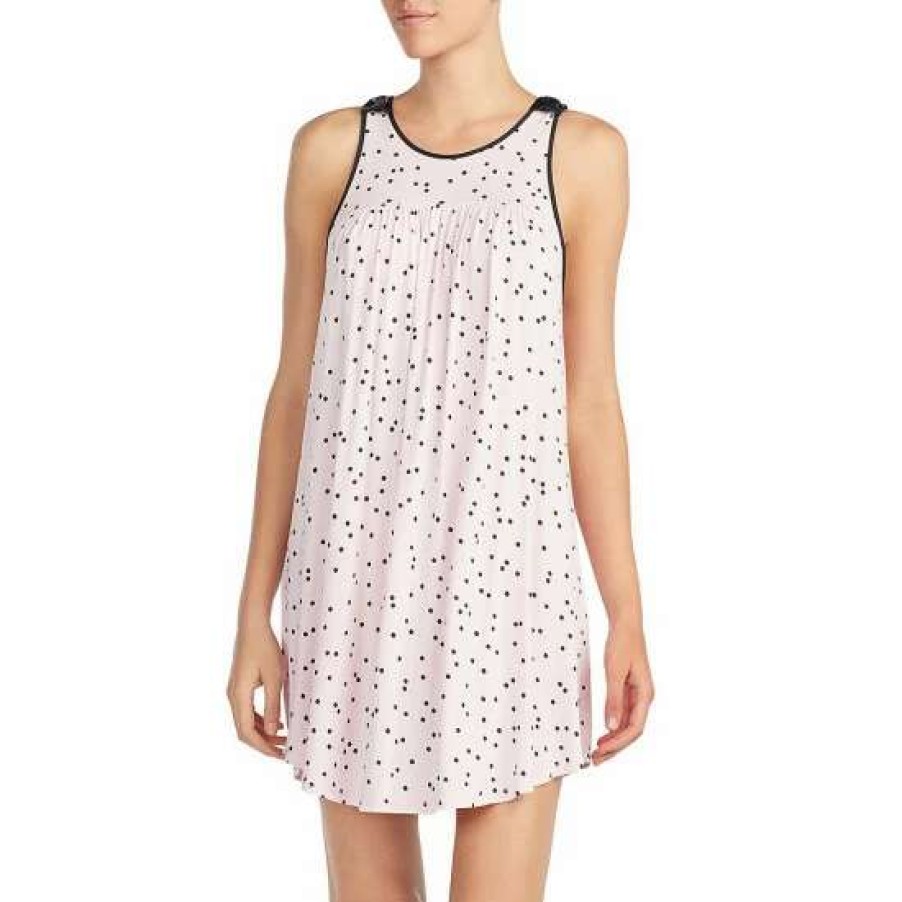 Lingerie * | Wholesale Kate Spade New York Dot-Print Jersey Knit Chemise Pink/Black