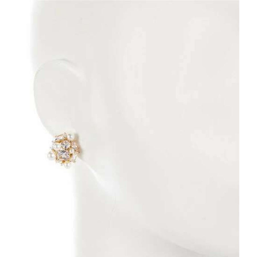 Accessories * | Brand New Kate Spade New York Candy Shop Cluster Stud Earrings Cream/Gold