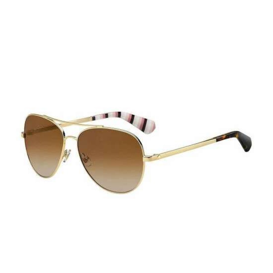 Accessories * | Discount Kate Spade New York Avaline Ii 58Mm Aviator Sunglasses Black Brown