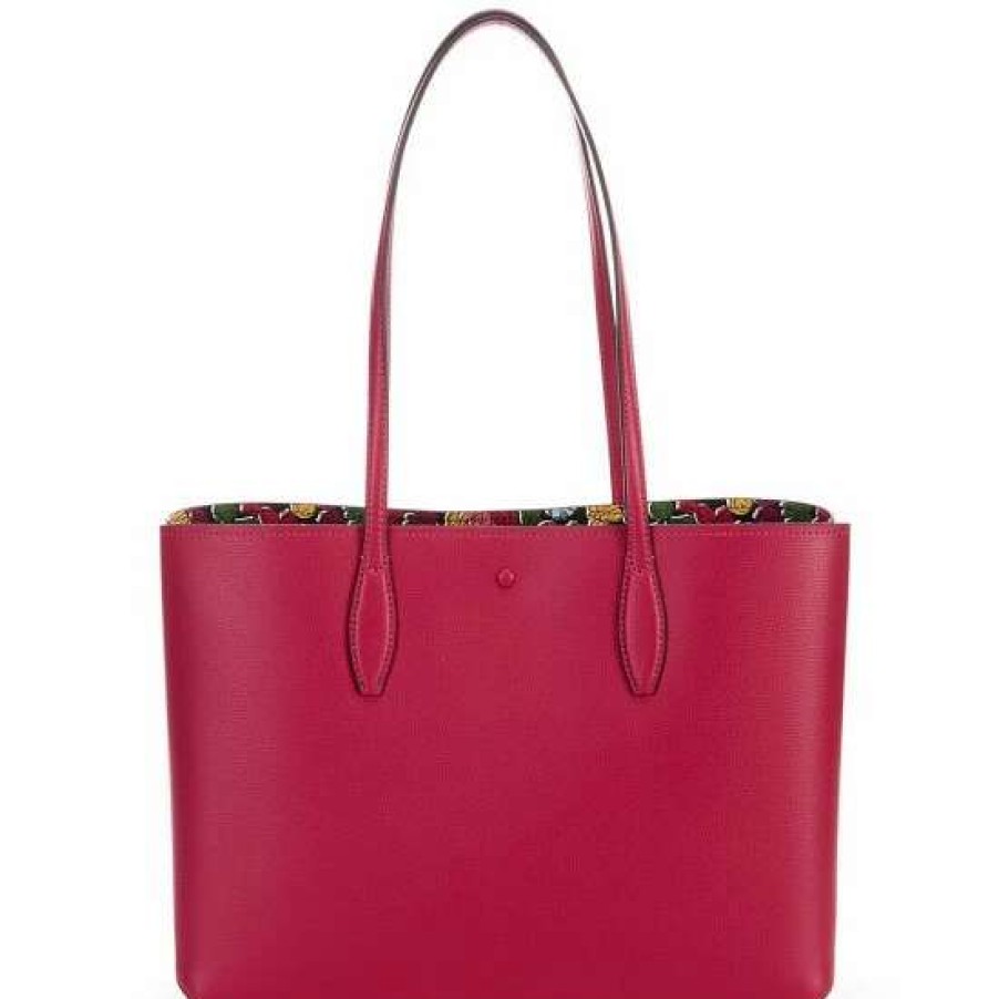 Handbags * | Hot Sale Kate Spade New York All Day Festive Candies Pop Printed Crossgrain Leather Large Tote Bag Plum Liquer