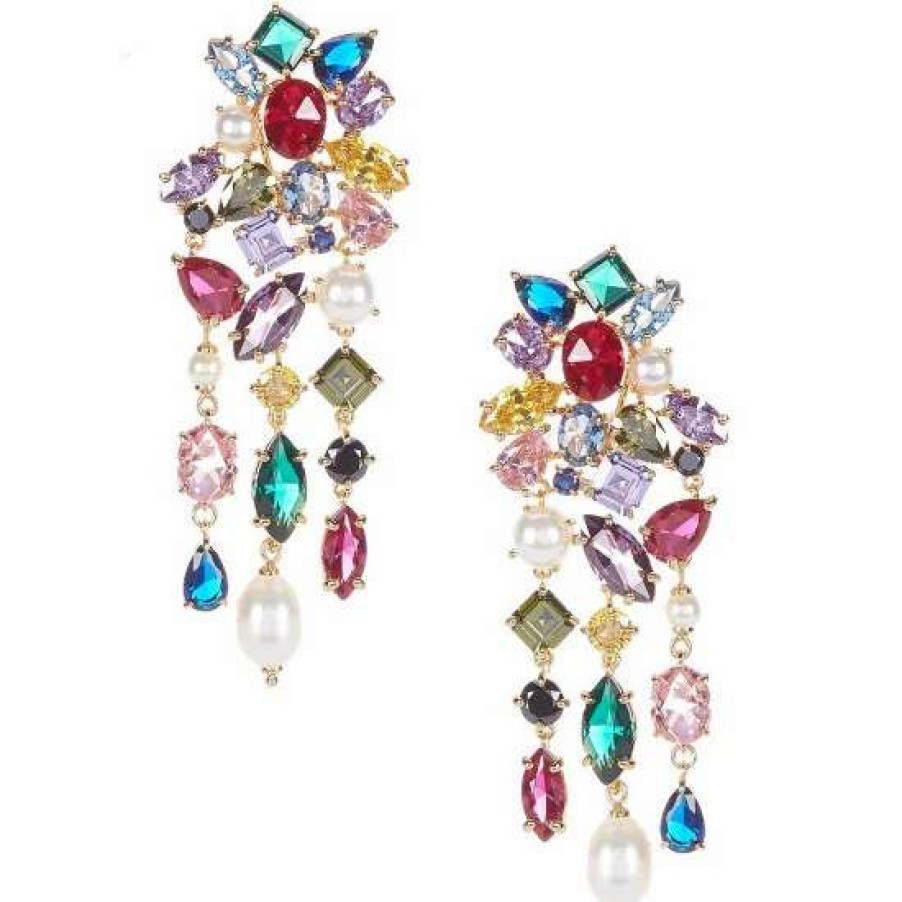 Accessories * | Brand New Kate Spade New York Candy Shop Color Stone Statement Earrings Multi