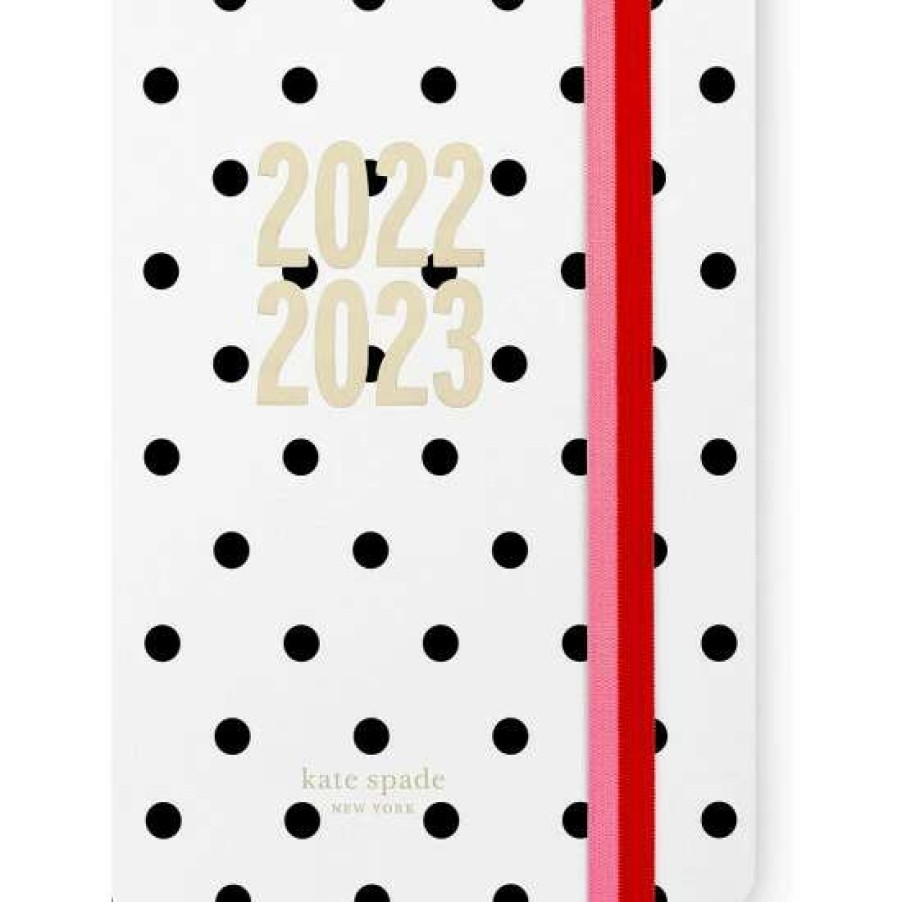 Accessories * | Brand New Kate Spade New York Cabana Dot 17-Month Large Planner Black