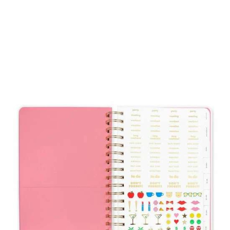 Accessories * | Brand New Kate Spade New York Cabana Dot 17-Month Large Planner Black