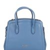 Handbags * | Best Reviews Of Kate Spade New York Knott Medium Leather Satchel Bag Manta Blue