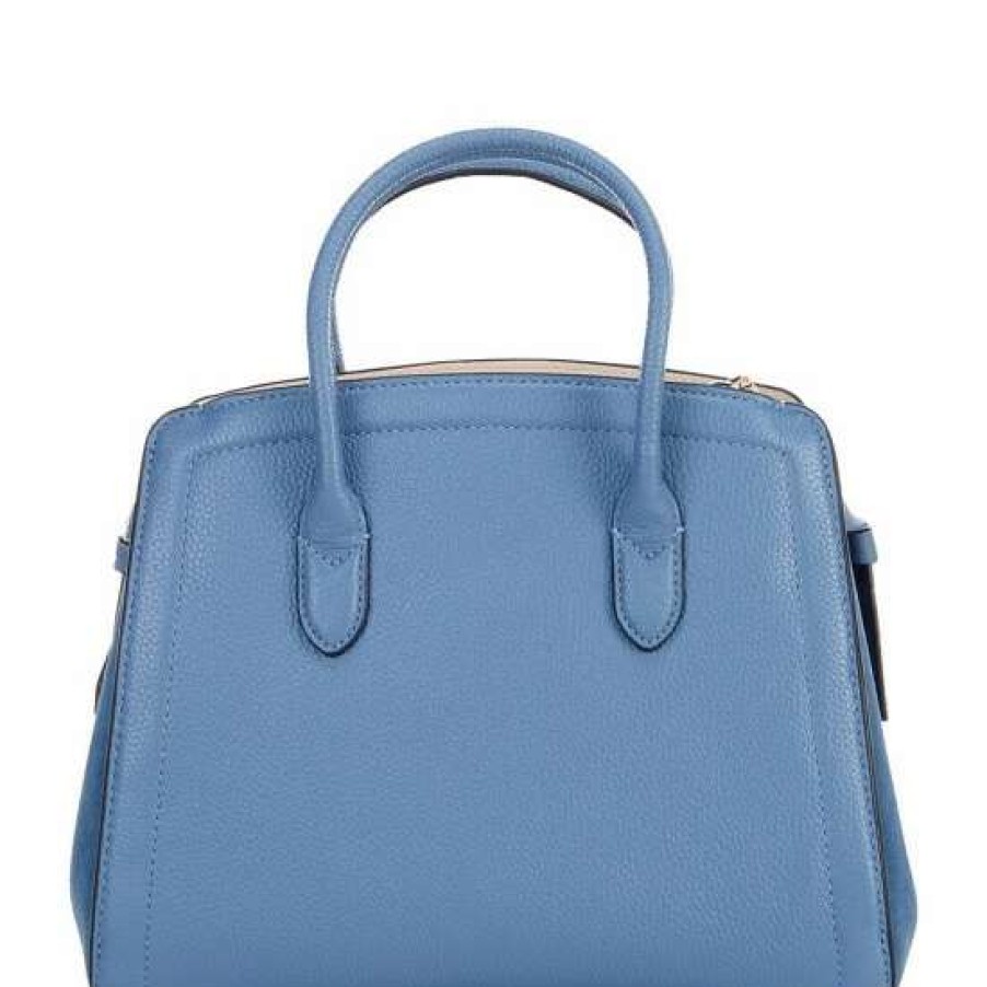 Handbags * | Best Reviews Of Kate Spade New York Knott Medium Leather Satchel Bag Manta Blue