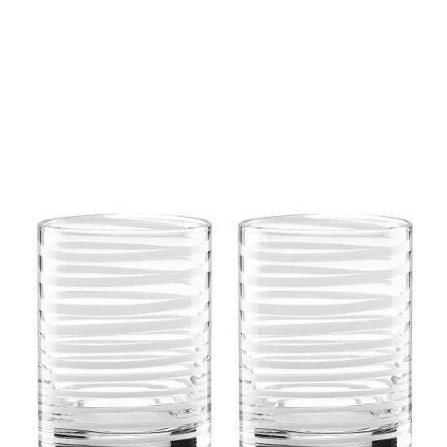 Home * | Flash Sale Kate Spade New York Charlotte Street Spiral Double Old Fashioned Glass Pair