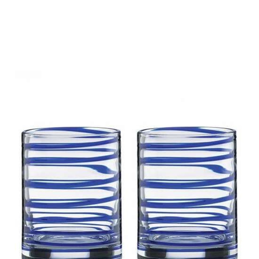 Home * | Flash Sale Kate Spade New York Charlotte Street Spiral Double Old Fashioned Glass Pair