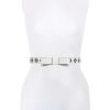 Accessories * | New Kate Spade New York 0.8#Double; Leather Bow Belt Parchment