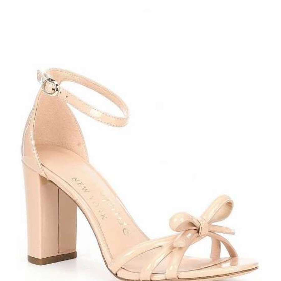 Shoes * | Best Sale Kate Spade New York Flamenco Patent Leather Bow Detail Dress Sandals Peach Shake