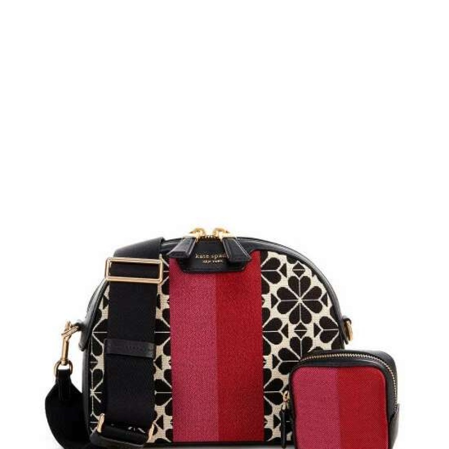 Handbags * | Best Pirce Kate Spade New York Spade Flower Jacquard Stripe Medium Dome Crossbody Bag