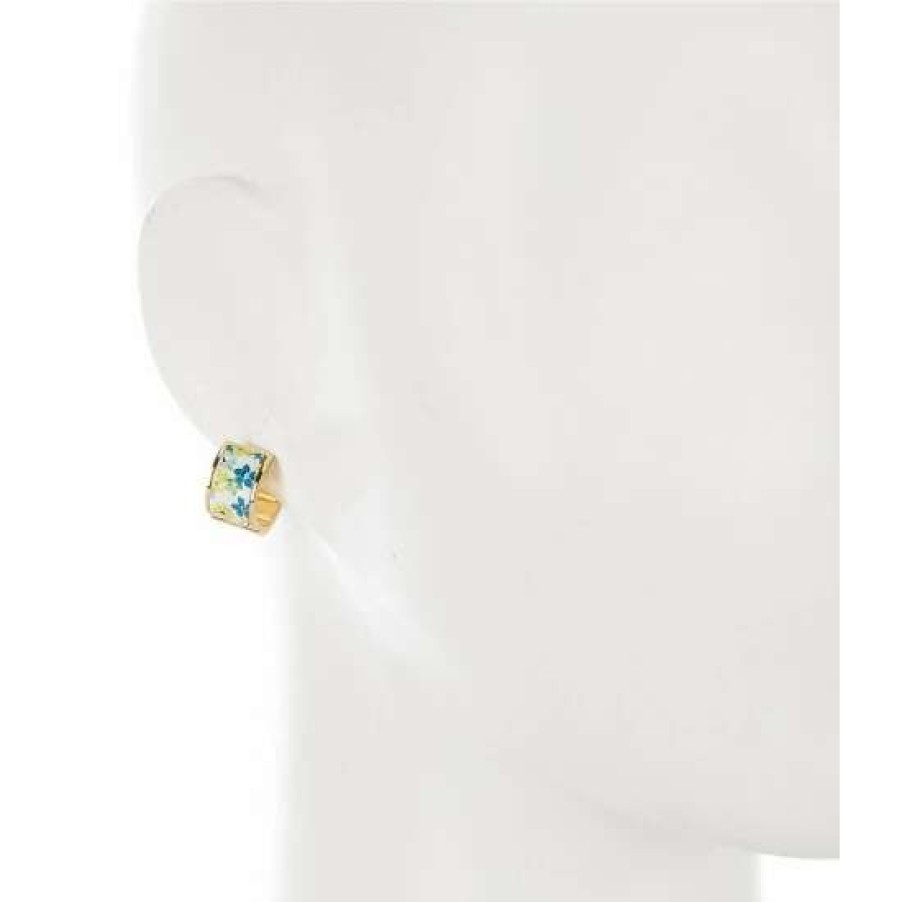 Accessories * | Deals Kate Spade New York Floral Huggie Hoop Earrings Floral Blue