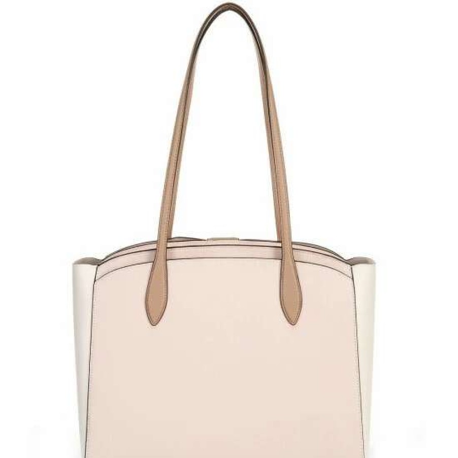 Handbags * | Brand New Kate Spade New York Voyage Colorblock Large Leather Tote Bag Pale Dogwood Multi