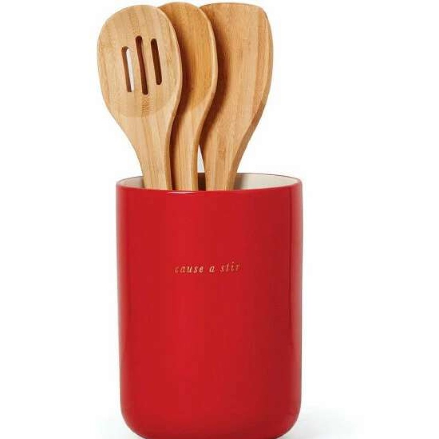 Home * | Best Deal Kate Spade New York Make It Pop Utensil Crock With Servers