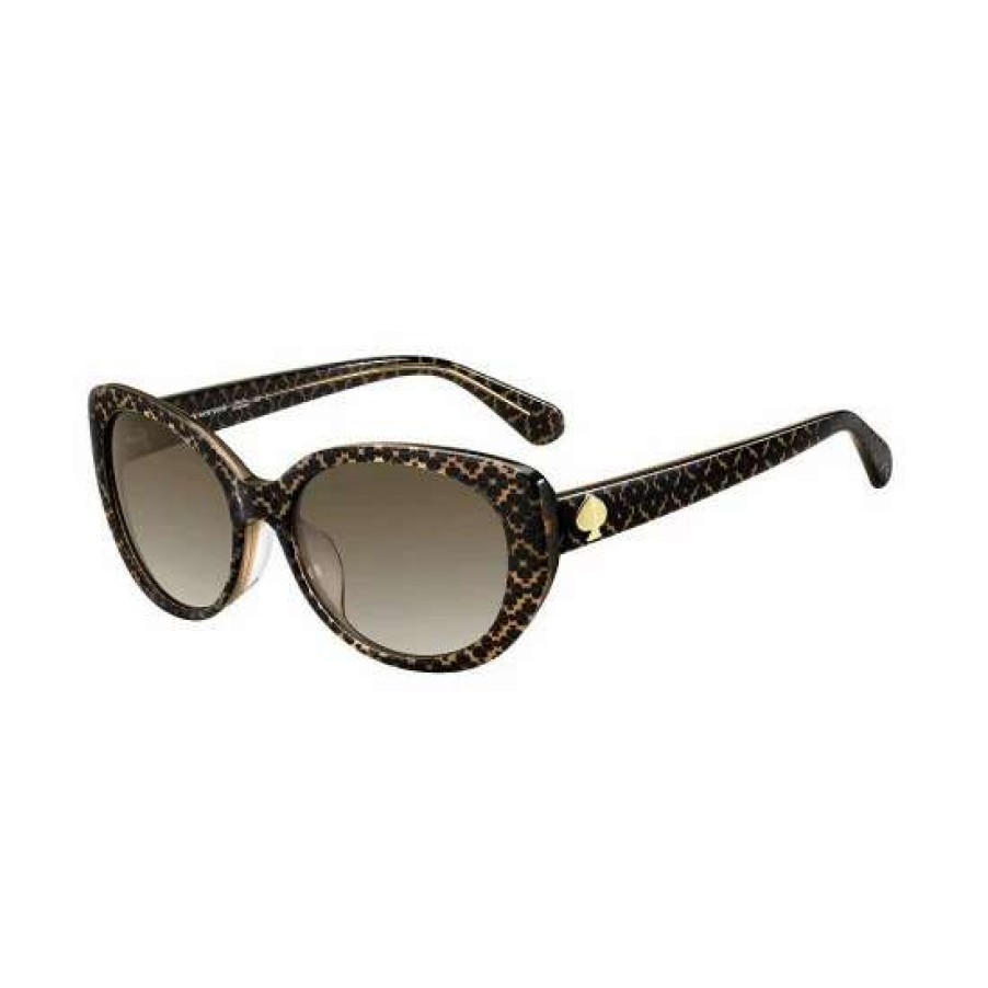 Accessories * | Coupon Kate Spade New York Everett Patterned Frame Oval Sunglasses Brown Pattern