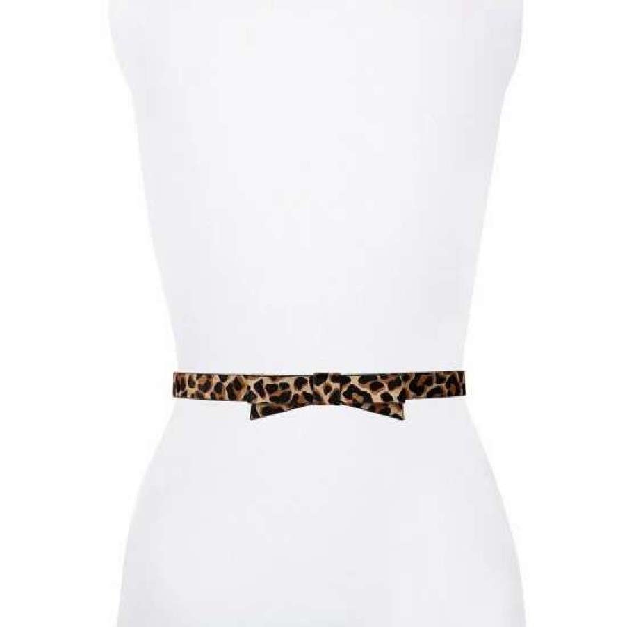 Accessories * | Best Reviews Of Kate Spade New York 0.75#Double; Leopard Haircalf Leather Bow Belt Lovely Leopard