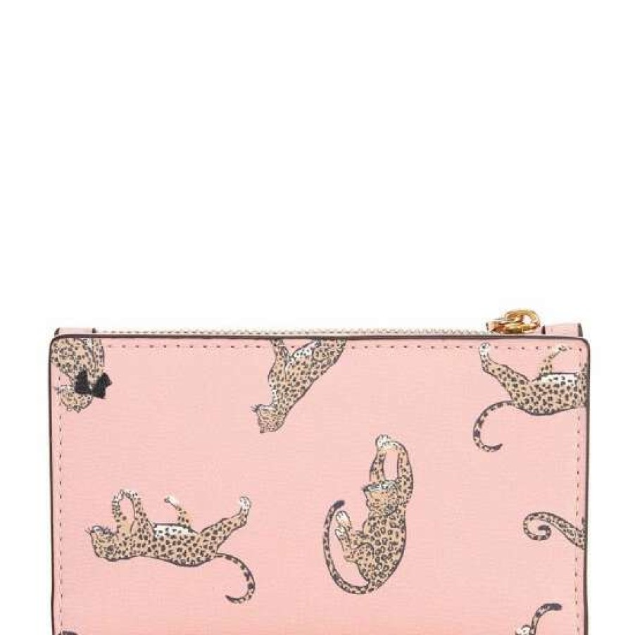 Handbags * | Best Deal Kate Spade New York Morgan Leopard Small Slim Bifold Wallet Dancer Pink